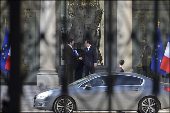 PARIS: Hollande and Valls at Elysee Palace