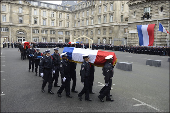 Paris: Hollande, Valls attend a ceremony to posthumsly decorate the three Police officers