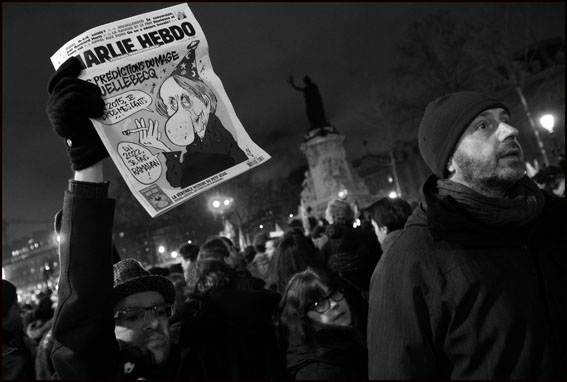 Paris: People during a rally to show solidarity for the victims of Charlie Hebdo