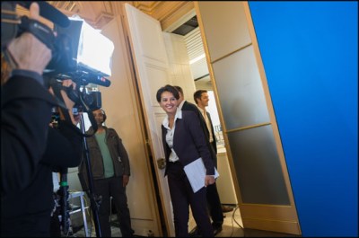 Najat Vallaud-Belkacem. French Education Minister Najat Vallaud-Belkacem delivers a press conference to present the 2015-2016 school year at the French Education Ministry  Paris, FRANCE-25/08/2015