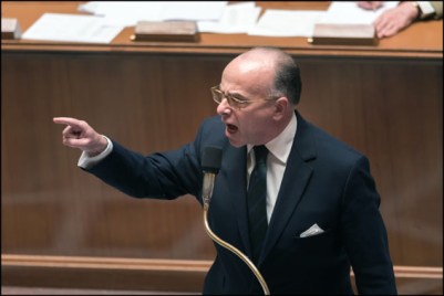 French Interior minister, Bernard Cazeneuve during the weekly session of questions to the government at the National Assembly in Paris. Paris, FRANCE-12/01/2016