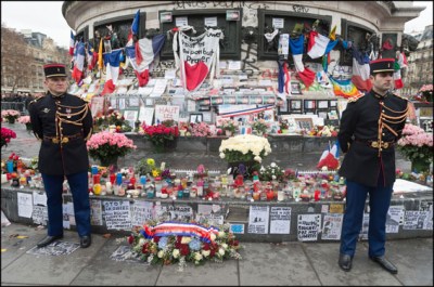 Paris's Place de la Republique. Paris, FRANCE-10/01/2016