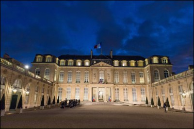 Elysee Palace at night. Paris, FRANCE-15/02/2016
