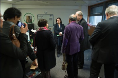 Emmanuelle Cosse. French Minister of Housing and Sustainable Homes, Emmanuelle Cosse visting a hosting center of Emmaus. Paris, FRANCE-31/03/2016
