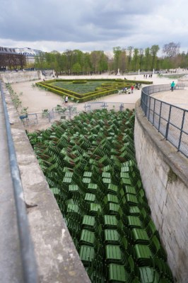 The chairs of the Tuileries garden. Paris-FRANCE-08/04/2016