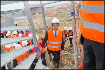 Manuel Valls. French Prime Minister, Manuel Valls visiting a building site at Orly airport. Orly, FRANCE-13/05/2016