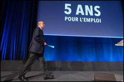 Alain Juppe. Alain Juppe, mayor of Bordeaux and candidate in the French right-wing opposition Les Republicains party presidential primary,  during a meeting to present his economic programme. Paris, FRANCE-10/05/2016