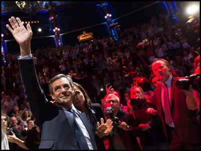 Francois Fillon. Former French prime minister and candidate for Les Republicains presidential primary election Francois Fillon delivers a speech at a meeting marking the launch of his campaign at Bouglione Circus (cirque d'hiver). Paris, France-21/09/2016