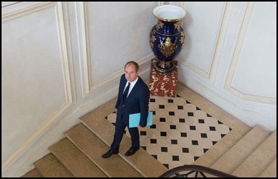 Jean-Jacques Urvoas. French Minister of Justice, Keeper of the Seals, Jean-Jacques Urvoas presents to the press the draft 2017 budget of Justice. Paris, FRANCE-29/09/2016