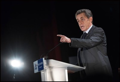 Nicolas Sarkozy. Nicolas Sarkozy, former French president and candidate for the right-wing Les Republicains (LR) party primaries ahead of the 2017 presidential election, addresses a public meeting. Neuilly-sur-Seine, FRANCE-07/11/2016