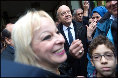 Alain Juppe. Bordeaux's Mayor and Right-wing Les Republicains (LR) party's candidate for the party's primary ahead of the 2017 presidential election, Alain Juppe visiting the dalle d'Argenteuil . Argenteuil-FRANCE-2/11/2016