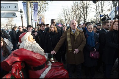 Bruno Le Roux. French Interior Minister Bruno Le Roux during his visit to watch the defence measures implemented at the Christmas market on the Champs-Elysees. Paris, FRANCE-11/12/2016