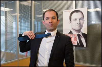 Benoit Hamon. Candidate for the left-wing primaries ahead of the 2017 presidential election Benoit Hamon during a press conference at his haedquarter. Paris, FRANCE-19/12/2016